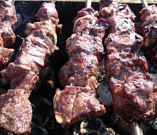 Шашлык из мяса северного оленя