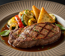 Стейки из верблюжатины в глазури