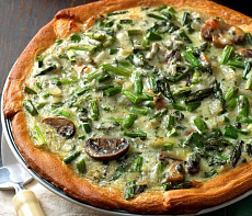 Пирог из оленя со шпинатом и грибами