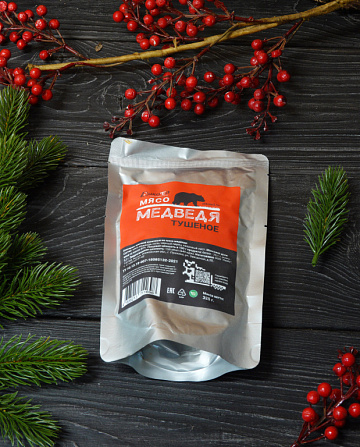 Фото Тушеное мясо медведя (в реторт-пакете)