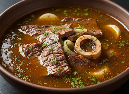 Луковый суп с мозговыми косточками