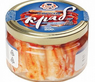 Краб приморский (200 г), стеклянная банка