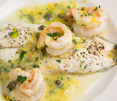 Морской язык с креветками