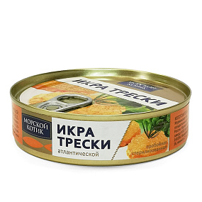 Икра трески стерилизованная пробойная 160гр Морской Котик