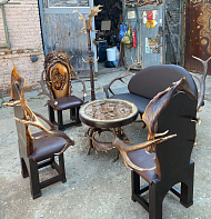 Пуфик из рога оленя