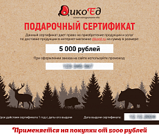 Подарочный сертификат на 5000 рублей