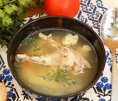 Суп охотничий с перепелами