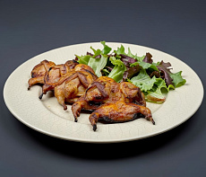 Перепелки со специями на гриле