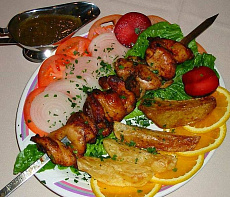 Шашлык из мяса нутрии с вином