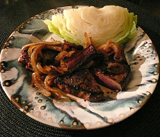 Печень косули с грибами