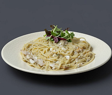 Спагетти с сибасом под лимонным соусом