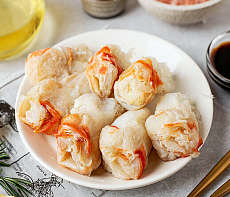 Мясо краба роза с чесночными гренками