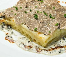 Запеканка из макарон с сыром и грибами