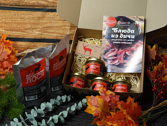 Подарочный набор Дикоешь с четырьмя паштетами 100г и тушенкой