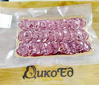 Колбасная нарезка полукопченая (медведь, косуля, север.олень)