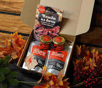 Подарочный набор Дикоешь с двумя паштетами 100г и тушенкой