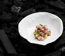 Сугудай из нельмы с маринованными зелеными яблоками