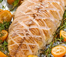 Филе щуки с грибами и сыром