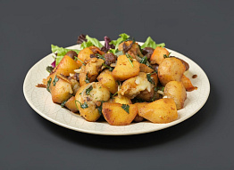 Картошка с кабаньим салом на костре