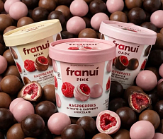 Малина в белом и малиновом шоколаде FRANUI PINK,  замороженная, 150 г