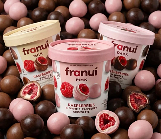 Малина в белом и малиновом шоколаде FRANUI PINK,  замороженная, 150 г