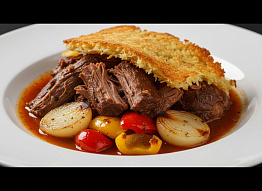 Оленина, жареная с овощами