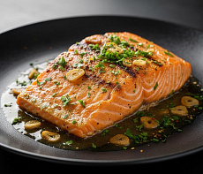 Стейки из чавычи в медово-лимонном соусе