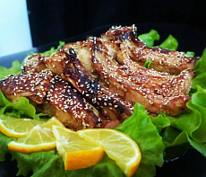 Желтощёк в медово-соевом маринаде