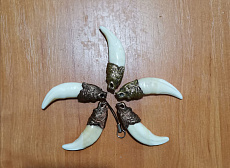 Клык волка с головой из металла