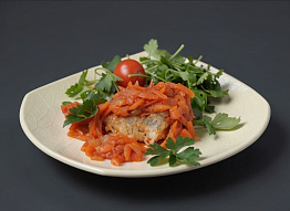 Пикша под морковным маринадом