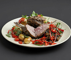 Овощной микс с мясом барсука