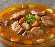 Сердечки косули с овощами и сухариками