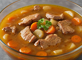 Сердечки косули с овощами и сухариками