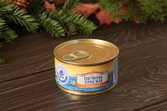Печень трески натуральная (металлическая банка 120 грамм)