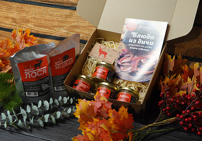 Превью Подарочный набор Дикоешь с четырьмя паштетами 100г и тушенкой