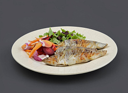 Запеченая пелядь с домашним майонезом и маринованными овощами