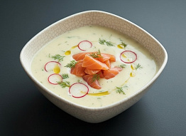 Крем-суп с копченой семгой Крем-суп с копченой семгой