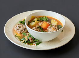 Суп с фрикадельками из мяса оленя