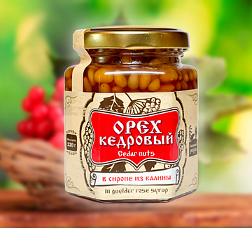 Фото Ядро кедрового ореха в сиропе из калины