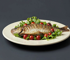 Муксун фаршированный грибами и орехами