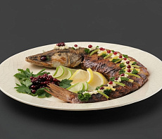 Фаршированная щука с шампиньонами