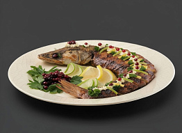 Фаршированная щука с шампиньонами