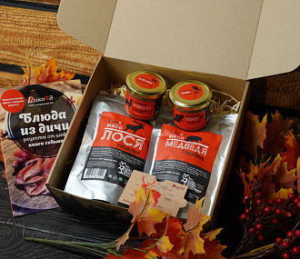 Подарочный набор Дикоешь с двумя паштетами 100г и тушенкой