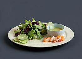 Аргентинские креветки на гриле с азиатским маслом из имбиря и лайма