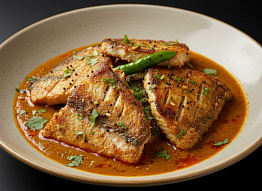 Острое карри из стерляди