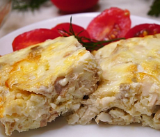 Рыба, запеченная в омлете