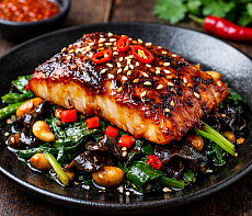 Скат в глазури из перечного соуса