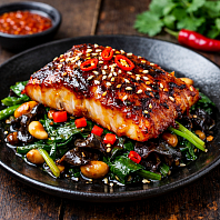 Скат в глазури из перечного соуса